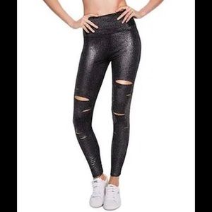 Victoria’s Secret cut ripped Sparkle leggings tights new M